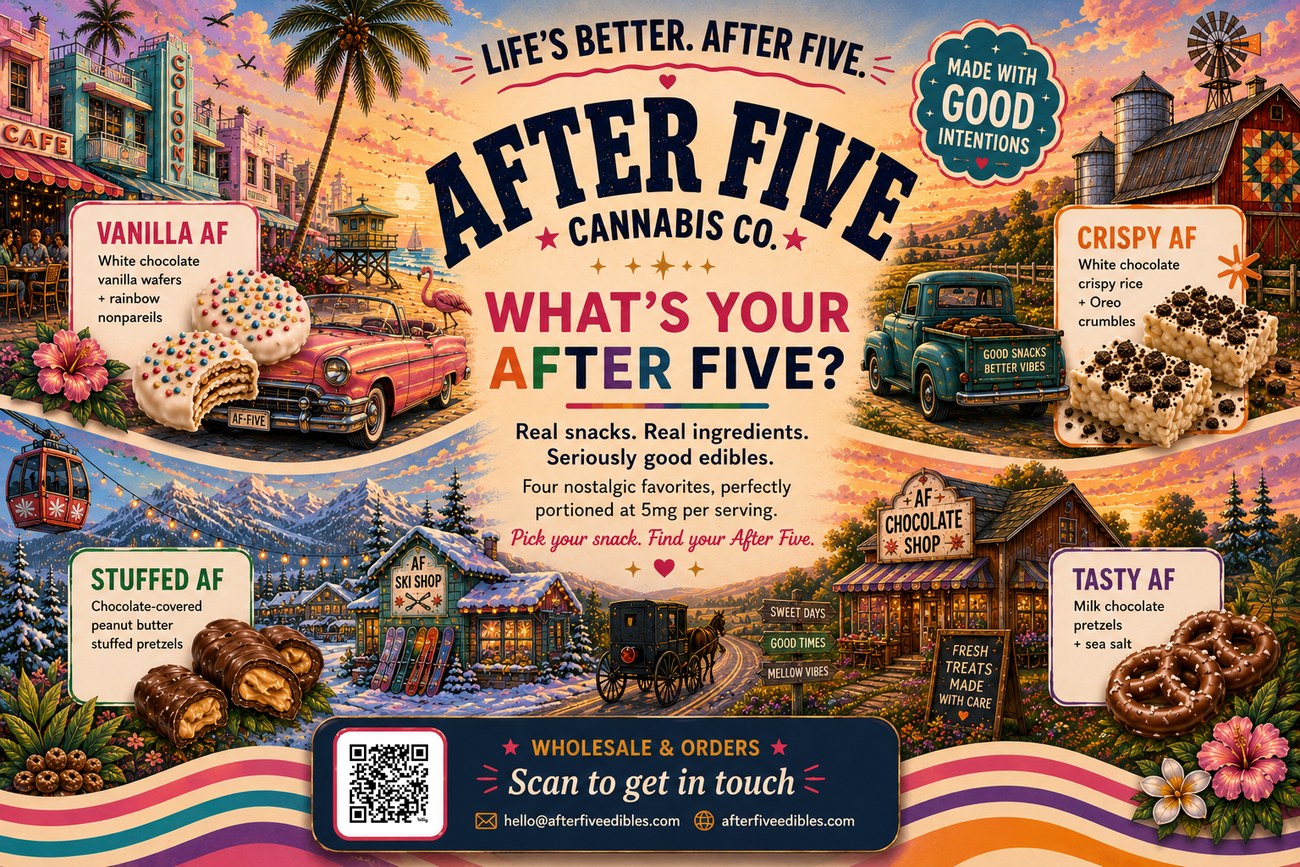 After Five counter card showing all four products